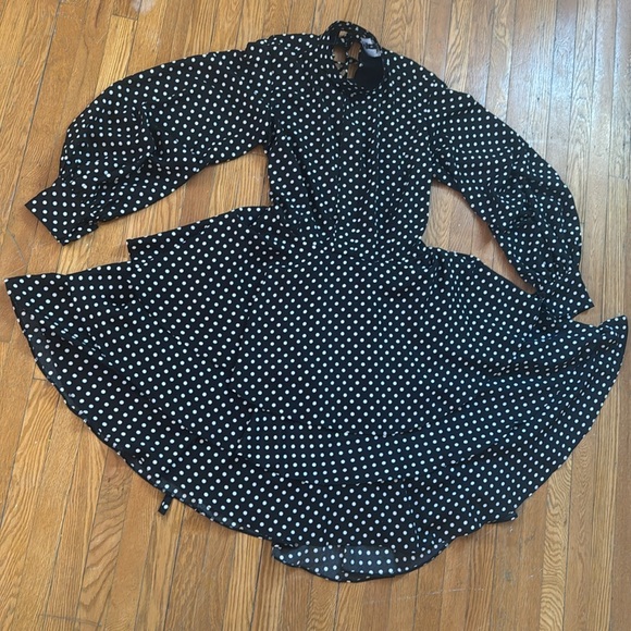 Corset Back Tiered Ruffle Polka Dot Dress - Picture 17 of 17